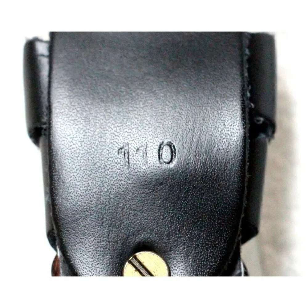 BRAIDED BLACK GENUINE LEATHER 1.25